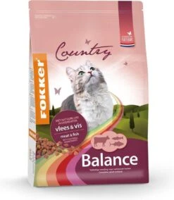 3x Fokker Country Balance Vlees & Vis Kattenvoer 2,5 Kg