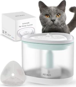 PETALO® Drinkfontein – Hond/Kat – 2.5 Liter- Incl. Filter En Cleaning Tool – Waterfontein Kat – Kattenfontein – Drinkfontein Kat – Fluisterstil – Poezen Fontein – Dieren Drinkbakken –