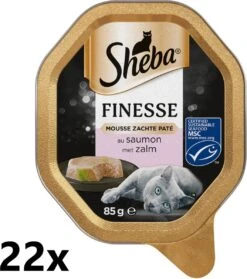 Sheba Alu – Finesse Mousse Met Zalm – 22x85g – Kattenvoer