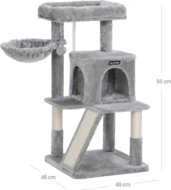 Kattenboom – Met Groot Platform – Met Grot – Speelhuisje – Klimboom Voor Katten – Grey