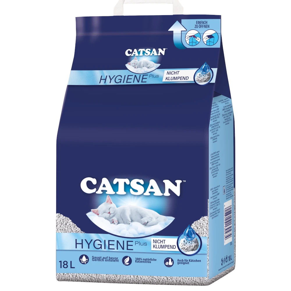 2x 18L Hygiëne Plus Catsan Kattenbakvulling Niet-klonterend 3 2x 18L Hygiëne Plus Catsan Kattenbakvulling Niet-klonterend