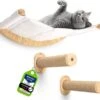 Kat Klimmuur | Kattenhangmat [extra Stabiel En Groot] Met Kattentrap Voor Aan De Muur | Krabpaal 2.0 | Kattenladder Met Slaapplaats | Kattenbed Om In Te Klimmen Van Natuurlijk Hout | 3 Stukken