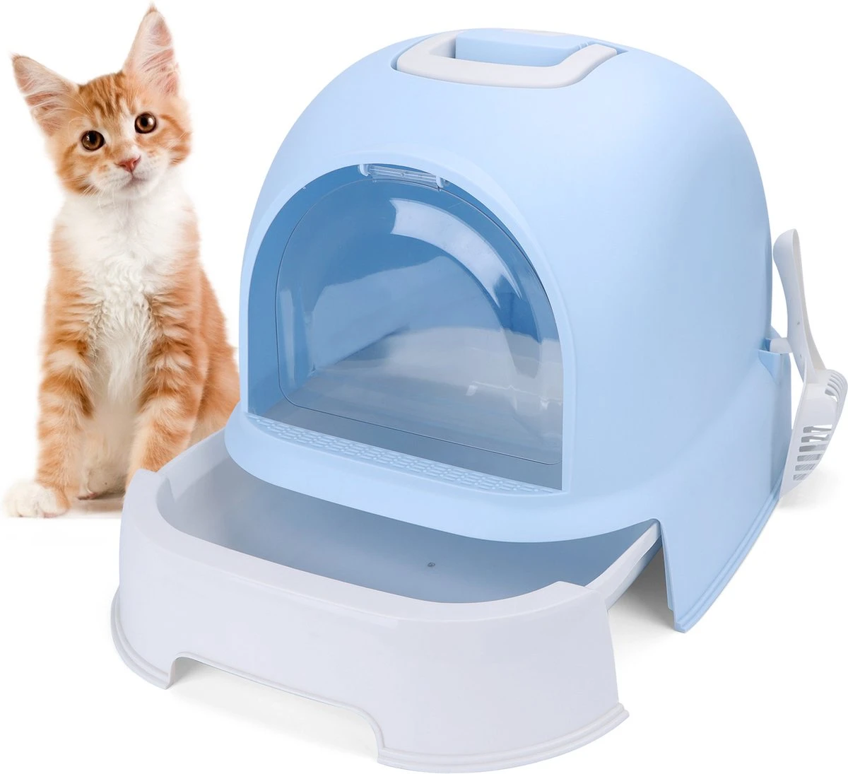 Nobleza 48WMB – Kattenbak Met Lade – Kattentoilet Met Schepje – 52x42x38.5CM – Blauw 3 Nobleza 48WMB – Kattenbak Met Lade – Kattentoilet Met Schepje – 52x42x38.5CM – Blauw