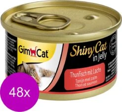 Gimcat Shinycat In Jelly 70 G – Kattenvoer – 48 X Tonijn&Zalm