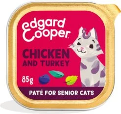 16x Edgard & Cooper Kattenvoer Senior Pate Kip – Kalkoen 85 Gr