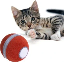 Cheerble Mini Ball – Slimme Interactieve Bal – Kattenspeeltjes Intelligentie – Automatisch – Kat Speelbal – Kattenspeelgoed – USB Oplaadbaar – Rood
