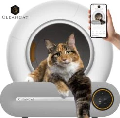 CleanCat© – Automatische Kattenbak – Zelfreinigende Kattenbak – Met App En Touchscreen – 65L