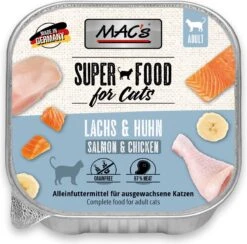 Mac’s Kattenvoer Kuipje 97% Vis En Vlees – Zalm En Kip 8 X 100g