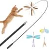 Kattenspeelgoed Intrekbare Interactieve Kattenhengel 150 Cm Veilige Jachtafstand Met 4 Natuurlijke Veren Kattenaccessoires, Verschillende Zintuiglijke Ervaringen Stimuleren Het Verlangen Van De Kat Om Te Jagen -Kattenvoer Verkoopwinkel 1200x1191