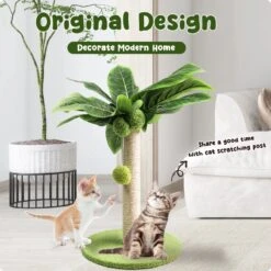 Katten Krabpaal – Krabboom Met Speelballetjes – Groen – 32 Cm Hoogte