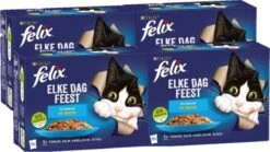 4x Felix – Elke Dag Feest Vis Selectie In Gelei – Kattenvoer – 12x85g