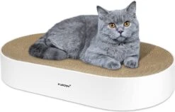 Cat Scratcher, 63x 35 X 10cm Ovale Golfkartonnen Kladblok, Ronde Cat Scratching Lounge Bed Sofa, Cat Scratcher Bowl Met Organic Catnip (Home Clean Design Met Scratcher Box)