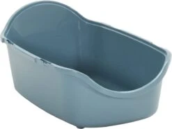 VidaXL Kattenbak Met Deksel 56x40x40 Cm Polypropeen Wit En Blauw