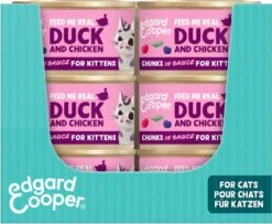 18x Edgard & Cooper Kattenvoer Kitten Chunks Eend – Kip 85 Gr