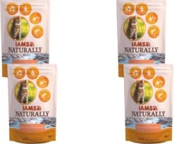 Iams Naturally Cat Adult Zalm&Rijst – Kattenvoer – 4 X 700 G