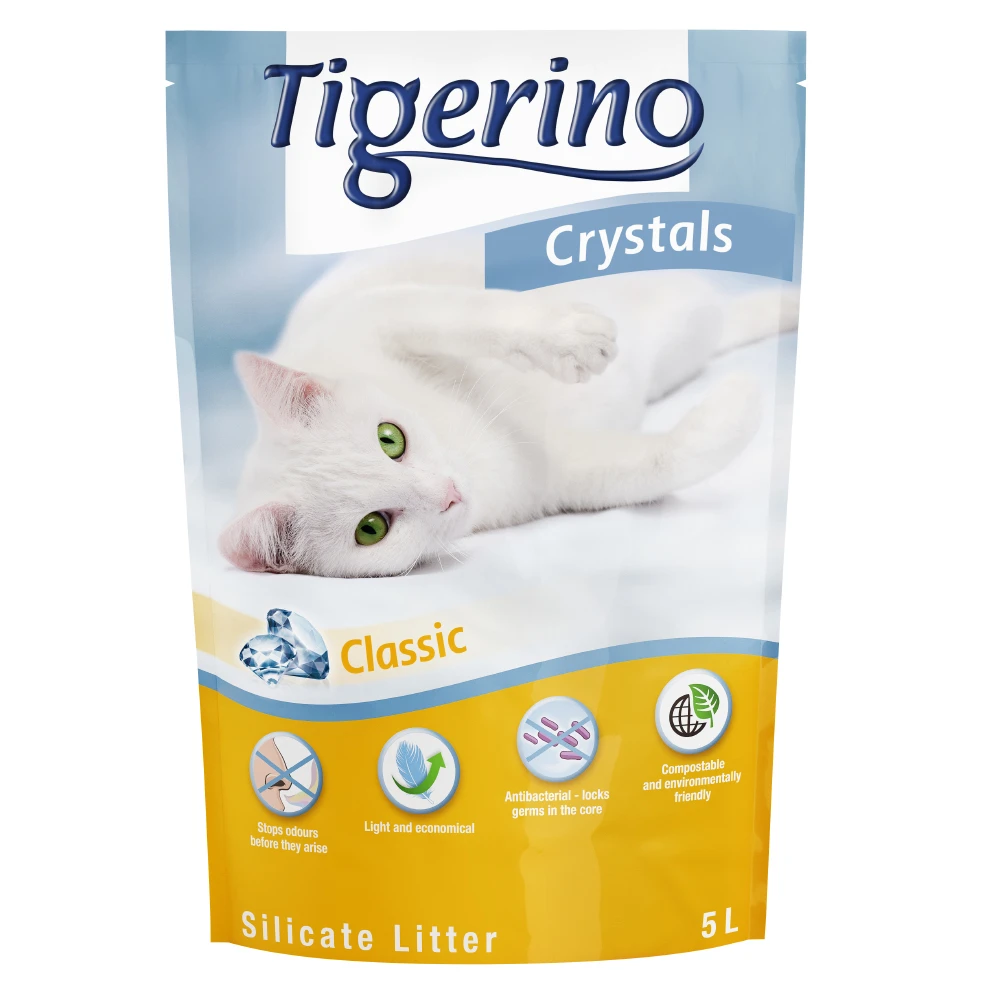 3x5L Classic Tigerino Crystals Kattenbakvulling Silicaat 3 3x5L Classic Tigerino Crystals Kattenbakvulling Silicaat