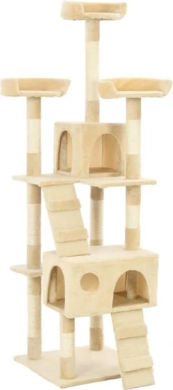 VidaXL Kattenkrabpaal Met Sisal Krabpalen 170 Cm Beige