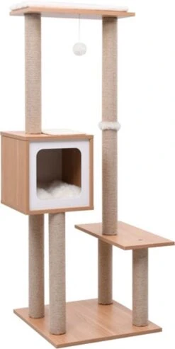 VidaXL Kattenkrabpaal Met Sisal Krabmat 129 Cm