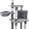 Krabpaal-Katten Krabpaal -133cm Hoog – Grijs -Kattenvoer Verkoopwinkel 699x1200