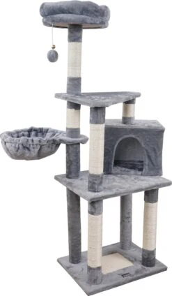 Krabpaal-Katten Krabpaal -133cm Hoog – Grijs