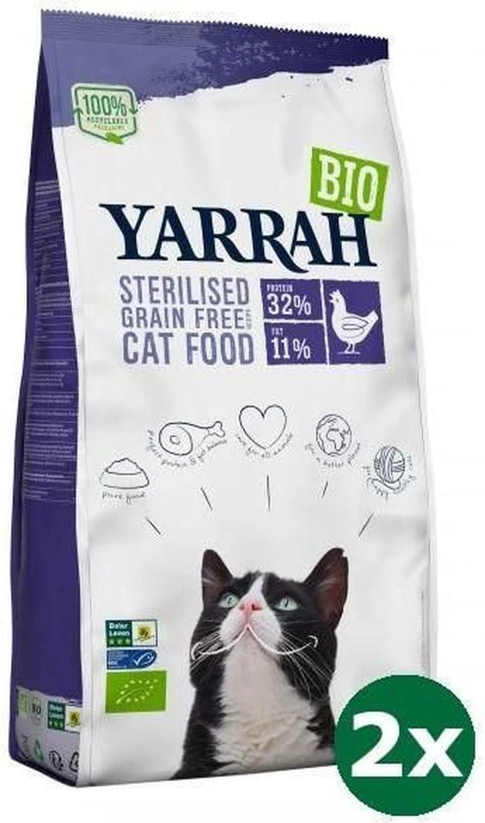 Yarrah Cat Sterilised Grain Free Kattenvoer 2x 2 Kg 3 Yarrah Cat Sterilised Grain Free Kattenvoer 2x 2 Kg