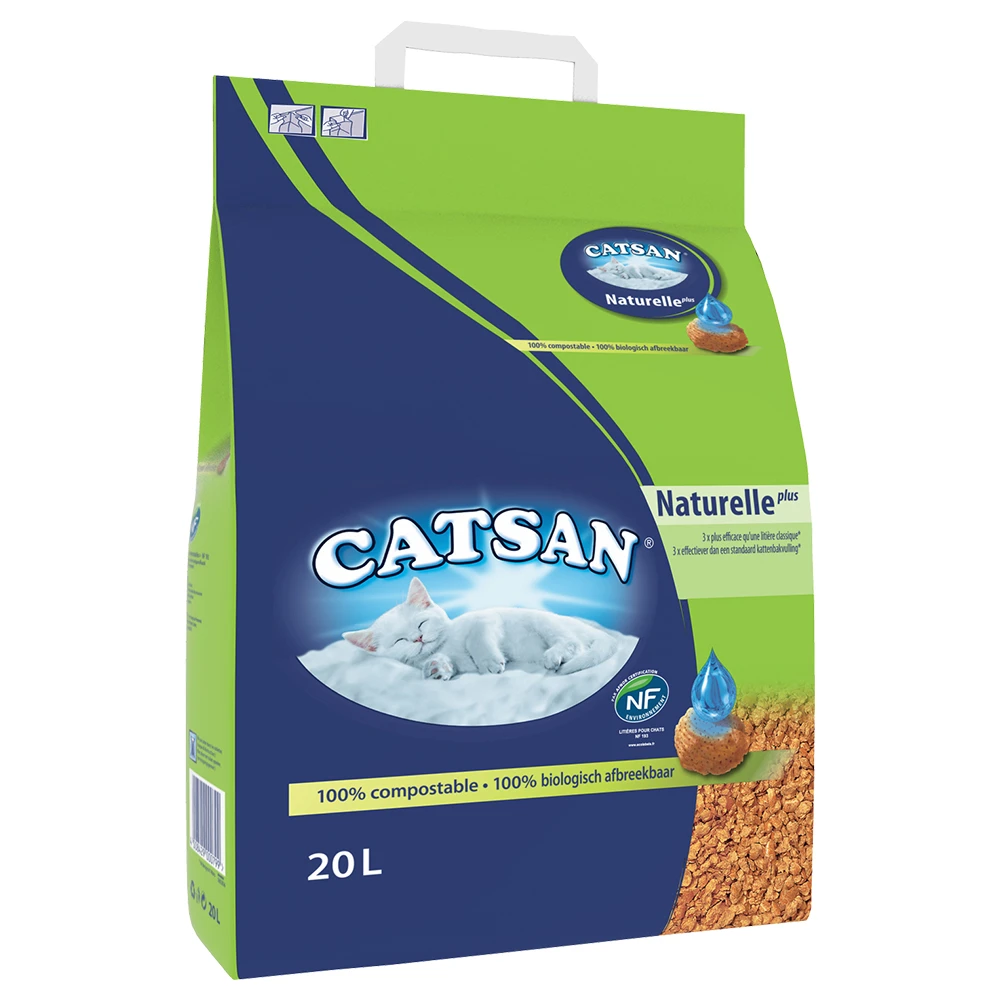 2x 20L Naturelle Plus Catsan Kattenbakvulling Houtsnippers 3 2x 20L Naturelle Plus Catsan Kattenbakvulling Houtsnippers