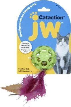 JW Cataction Feather Ball With Bell Speelgoed Voor Katten – Kattenspeelgoed – Kattenspeeltjes