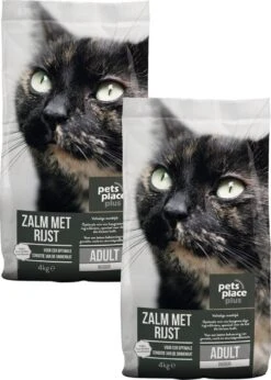 Pets Place Plus Kat Adults Indoor Zalm – Kattenvoer – 2 X 4 Kg