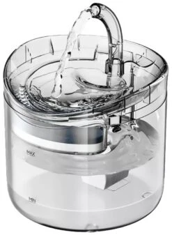 Amenzo® Drinkfontein Kat – Stijlvol Transparant Design – 2 Liter Inhoud – Inclusief 2 Filters – Gratis Schoonmaakset – Waterfontein